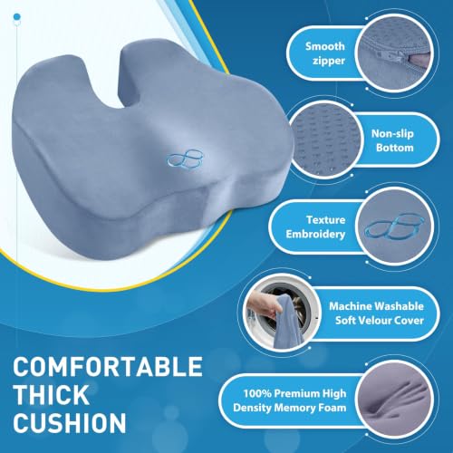 BlissTrends Memory Foam Seat Cushion for Office Chair & Car - Product Imagery