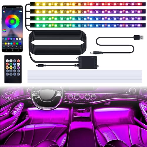 BFXM Car Interior Lights 72 LED Lights Strip with USB Adapter - Product Imagery