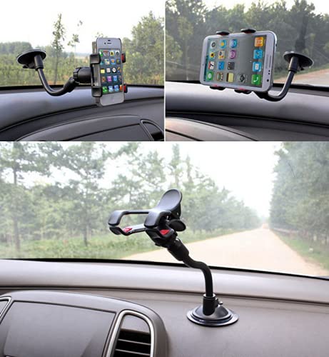 360° Car Windshield Mount Cradle Holder Stand for iPhone Mobile - Product Imagery