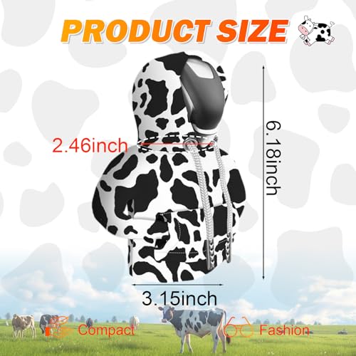 SuperKaKa Car Cow Print Gear Shift Knob Hoodie Cover- Universal - Product Imagery