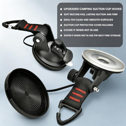 4PCS Heavy Duty Suction Cup Hooks - Strong Suction Cups for Car - Product Imagery