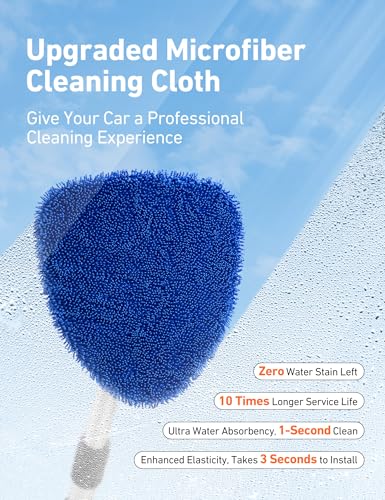 AstroAI 21" Extra-Long Windshield Cleaner Tool & Car Interior - Product Imagery