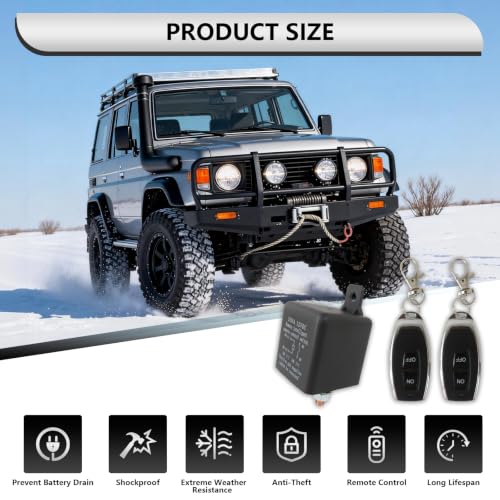 12V Remote Battery Cutoff Switch, 250A Rated 450A Surge Current - Product Imagery