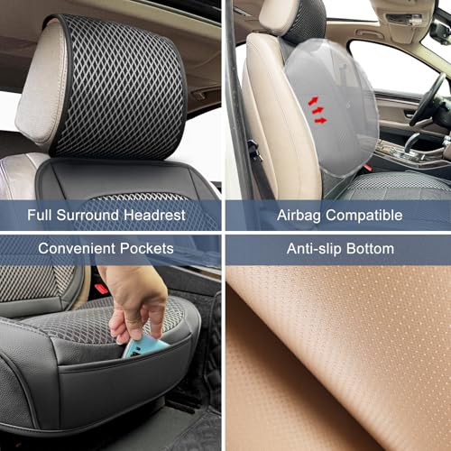 1 Pack Black Ventilated Cooling Car Seat Covers for Summer - Product Imagery