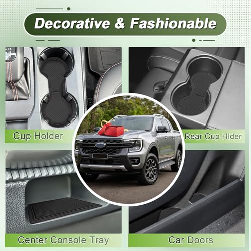 for Door Slot Mats for 2024-2026 Ford Ranger, Center Console - Product Imagery
