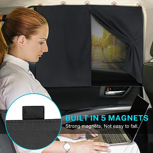 Car Window Shades, 2 PCS Magnetic Double Layer Auto Sun Shade - Product Imagery