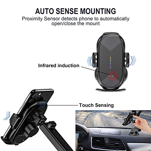 Wireless Car Charger,15W Qi Fast Charging Auto-Clamping Air Vent - Product Imagery