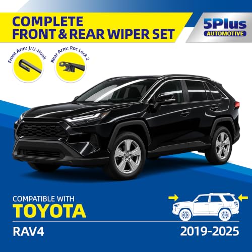 5 PLUS Custom-Fit Wipers fits Toyota RAV4 2019-2025 Windshield - Product Imagery