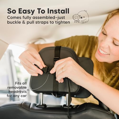 KeaBabies Baby Car Seat Mirror, Wide View, Shatterproof (Matte - Product Imagery
