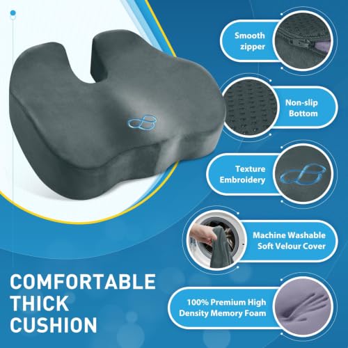 BlissTrends Memory Foam Seat Cushion for Office Chair & Car - Product Imagery