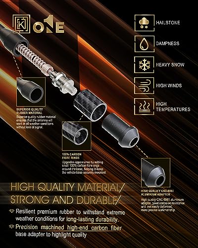 𝐍𝐄𝐖 KEYO1E Short Replacement Carbon Fiber Antenna Compatible - Product Imagery
