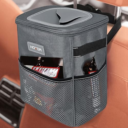 HOTOR Car Trash Can, Leakproof Car Organizer, 2-Gallon, Gray - Product Imagery