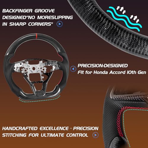 Carbon Fiber Steering Wheel for Honda Accord 10TH GEN 10 - Product Imagery