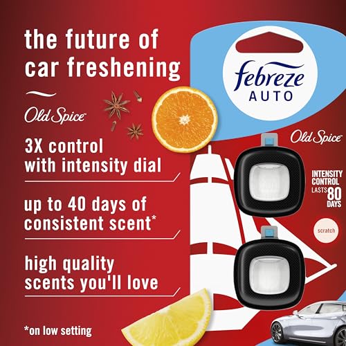 Febreze Odour-Fighting Auto Air Freshener, Car Vent Clip, Old - Product Imagery