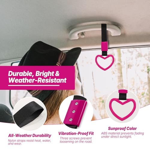 2 Pcs Heart Shaped Car Handle Strap – JD M Drift Charm Rear - Product Imagery