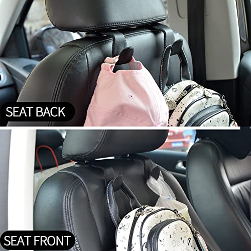 2 Pack Car Headrest Hooks, Microfiber Leather & Alloy Purse Hook - Product Imagery