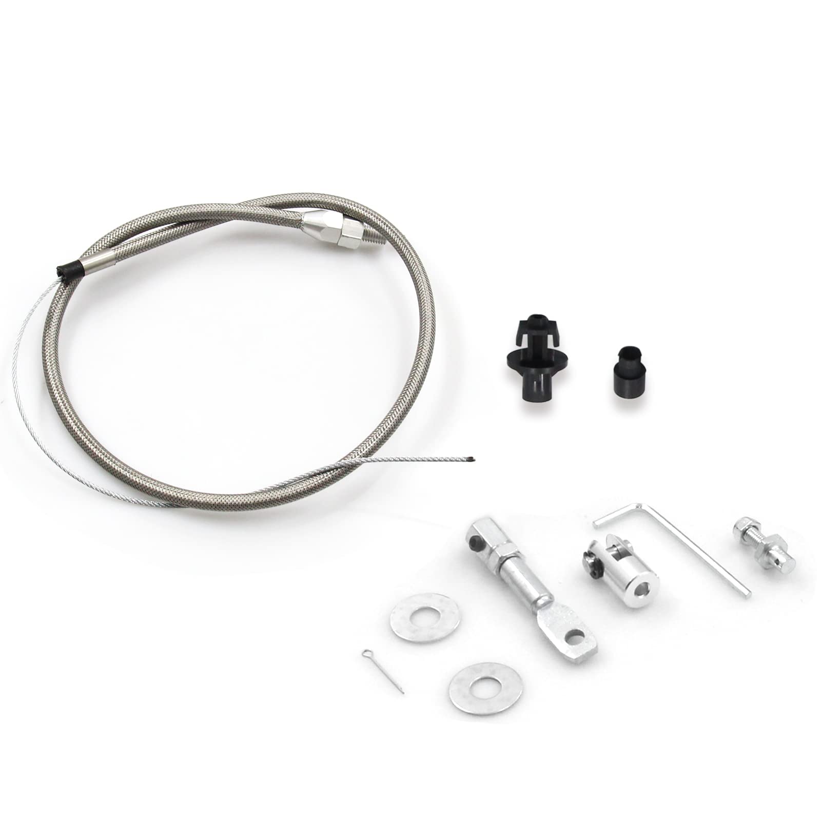 5657 Stainless Adjustable Steel Braided Throttle Cable Kit - Product Imagery