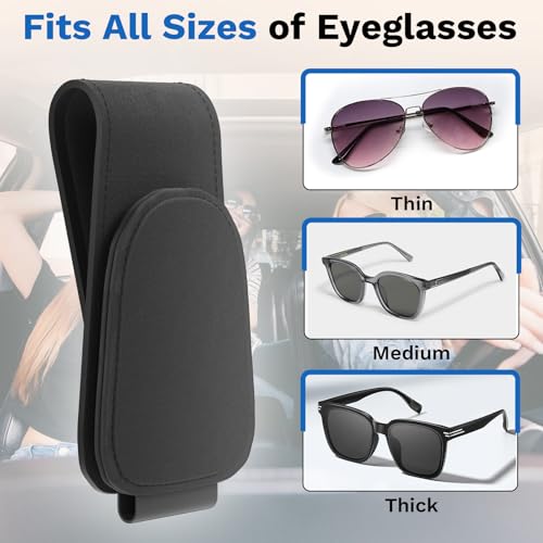BFXM Sunglass Holder for Car, Car Accessories Interior, Leather - Product Imagery