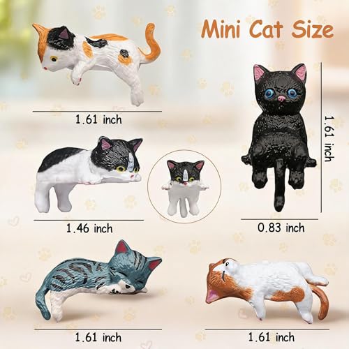 5PCS Cute Cat Car Ornaments, Mini Dashboard Figurines Car - Product Imagery