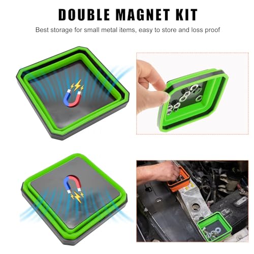 Yourkar Collapsible Magnetic Parts Tray, 4.5 Inch Foldable - Product Imagery