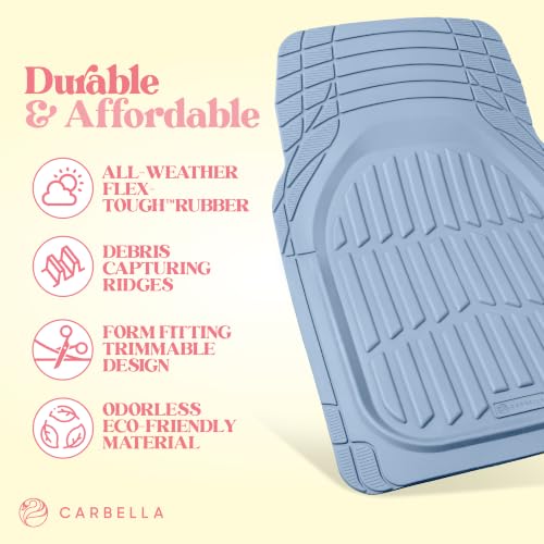 Carbella FlexTough LITE Rubber Car Mats Full Set - All Weather - Product Imagery
