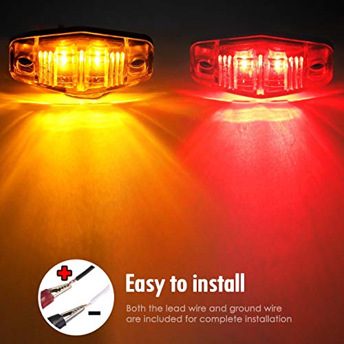 Partsam Waterproof Truck Trailer LED Light Kit, 2Pcs 6" Oval Red - Product Imagery