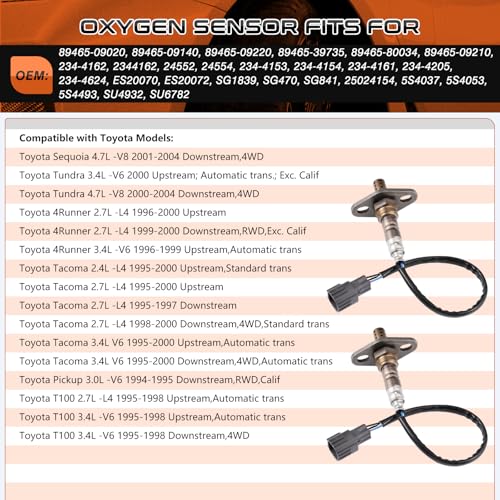 Oxygen O2 Sensor Fit for Toyota Tundra 4Runner Tacoma Sequoia - Product Imagery