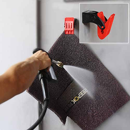 Car Wash Mat Clamps 4 Pack, Swivel Wall-Mounted Heavy-Duty Clips - Product Imagery
