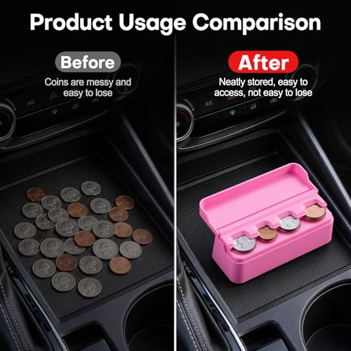 SINGARO Coin Holder for Car, Coin Change Organizer Compatible - Product Imagery