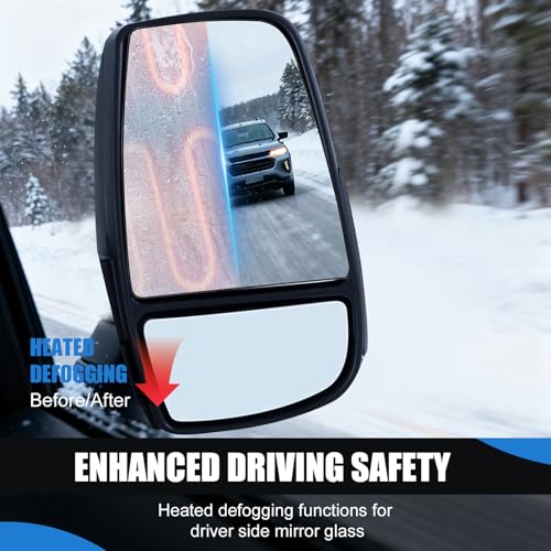Passenger Side Upper Mirror Glass for 2015-2023 Ford Transit 150 - Product Imagery