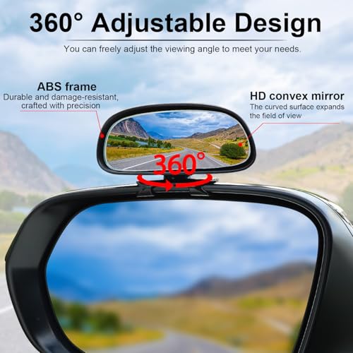LivTee Blind Spot Mirror, HD Glass Frameless Convex Rear View - Product Imagery