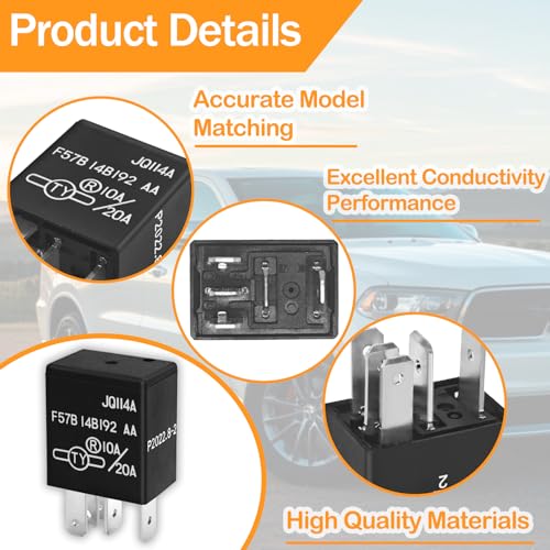 Relay F57B14B192AA (Set of 2) 10A/20A 12VDC 5Pins, Replacement - Product Imagery