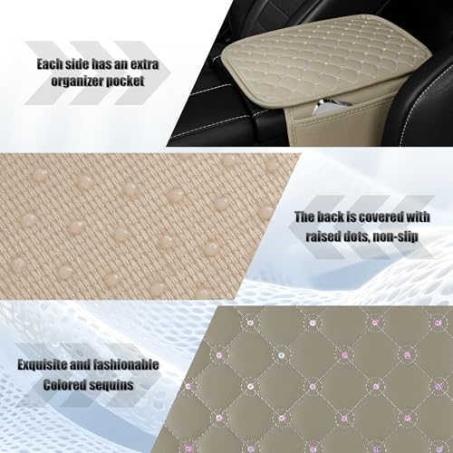SINGARO Bling Center Console Arm Rest Cover for Car, Middle - Product Imagery