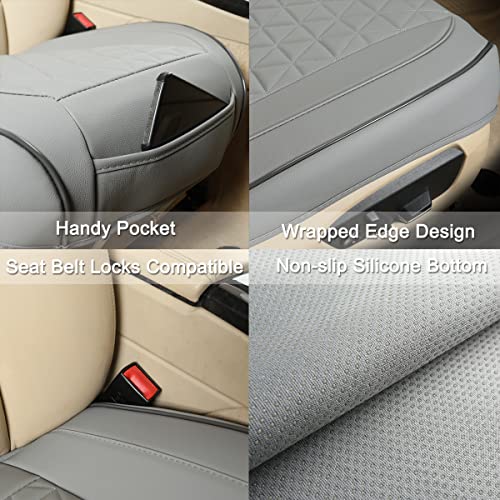 Black Panther 1 Pair Front Bottom Seat Covers Luxury Faux - Product Imagery