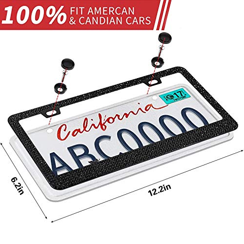 Bling License Plate Frame for Women, 1PCS Sparkly License Plate - Product Imagery
