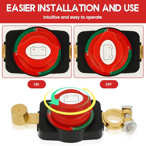 2PCS Battery Disconnect Switch Top Post, Battery Cut Off Switch - Product Imagery