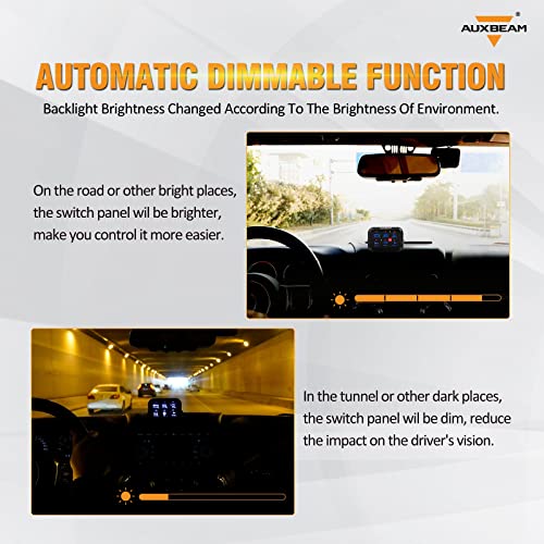 Auxbeam 6 Gang Switch Panel BC60, Universal Circuit Control - Product Imagery