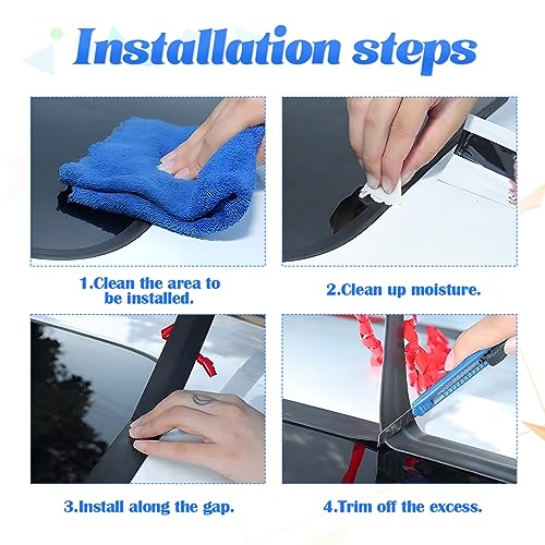 BESULEN 26 Ft Car Windshield Weather Stripping, 14mm+19mm As a - Product Imagery