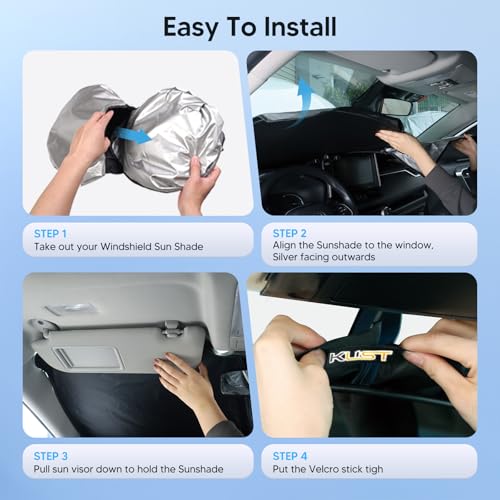 KUST Windshield Sun Shade for 2015-2024 Jeep Renegade - Product Imagery
