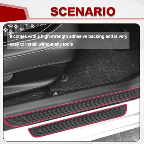 4PCS Car Door Sill Protector, Anti-Scratch & Waterproof Auto - Product Imagery