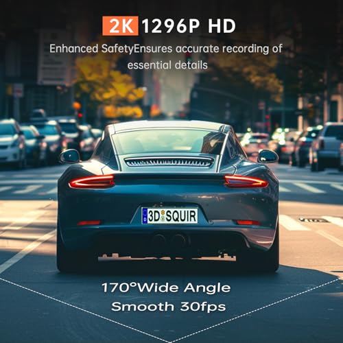 Veement 1296P Dash Cam Front, WiFi Dash Camera for Cars with App - Product Imagery
