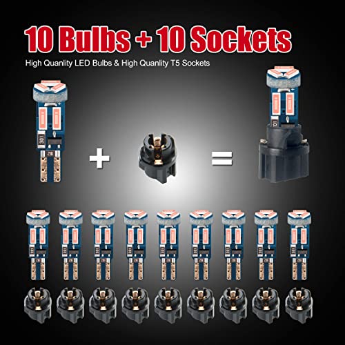Pink T5 37 74 PC74 PC37 LED Bulb Car Dashboard Instrument Light - Product Imagery