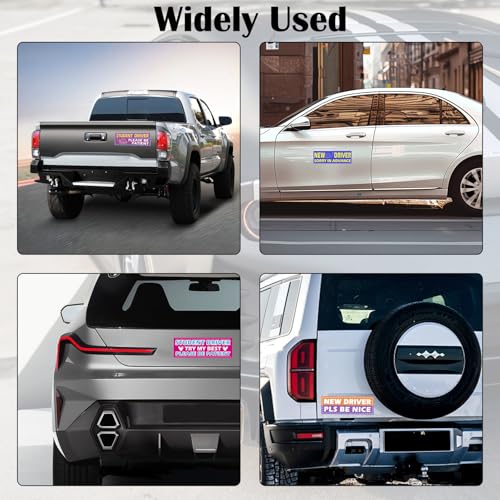 5Pcs Magnetic Car Stickers, Magnetic New Driver Stickers - Product Imagery