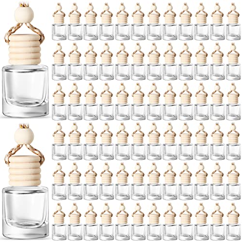 BBTO 100 Pcs Car Diffuser Bottles Empty Bulk with Wood Cap, - Product Imagery