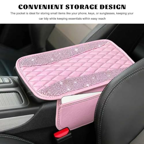 Bling Car Center Console Cover, Sparkling Leather Armrest - Product Imagery