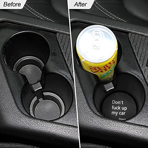 8sanlione 2PCS 2.75 Inch PVC Car Cup Holder Coasters, D Black - Product Imagery