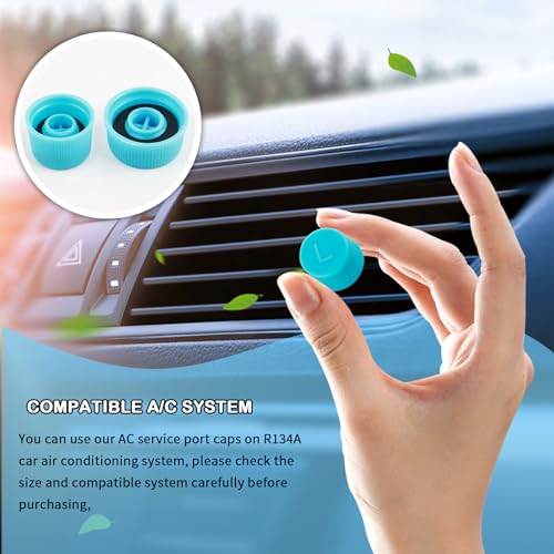 2PCS Car Air Conditioner Valve Caps,Dustproof Car AC Caps with - Product Imagery