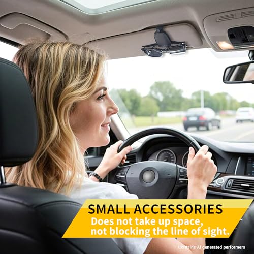 Yuoyar Magnetic Leather Sunglasses Holder for Car, 2 Packs - Product Imagery