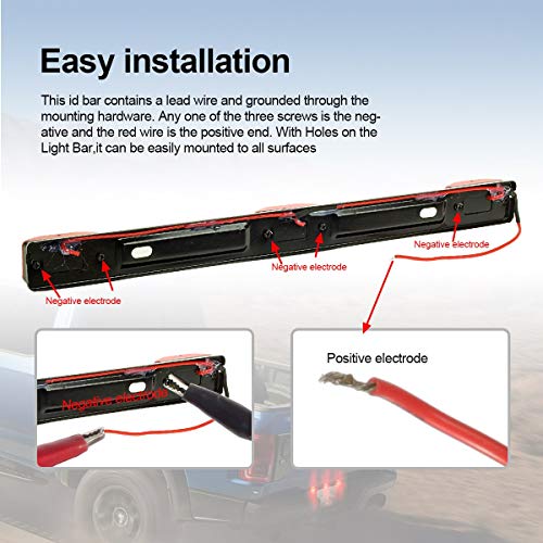 Partsam Waterproof Truck Trailer LED Light Kit, 2Pcs 6" Oval Red - Product Imagery