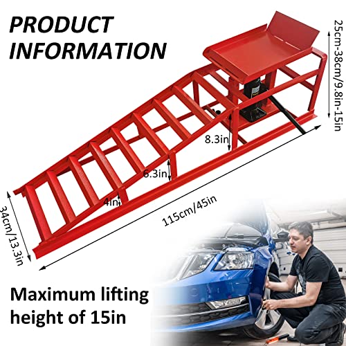2PCS Auto Car Truck Service Ramps Lifts, 10000lbs Heavy Duty - Product Imagery